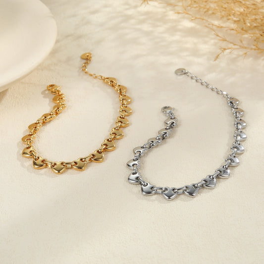 Hollowed-out Heart Bracelet Non-fading Simple Temperament