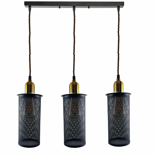 Industrial Vintage Retro Metal 3 Head Pendant Ceiling Lampshade