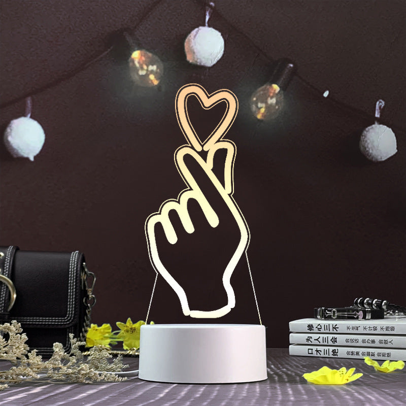 3D Night Light Three-Dimensional Creative Plug-In Cartoon Jellyfish Usb Table Lamp Acrylic Diy Custom Activities Student Gifts