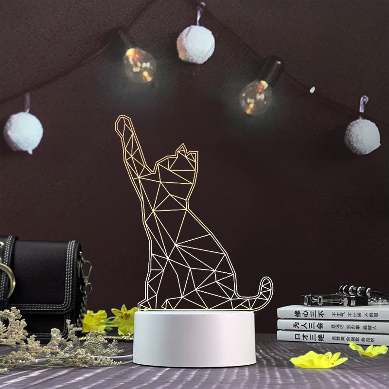 3D Night Light Three-Dimensional Creative Plug-In Cartoon Jellyfish Usb Table Lamp Acrylic Diy Custom Activities Student Gifts