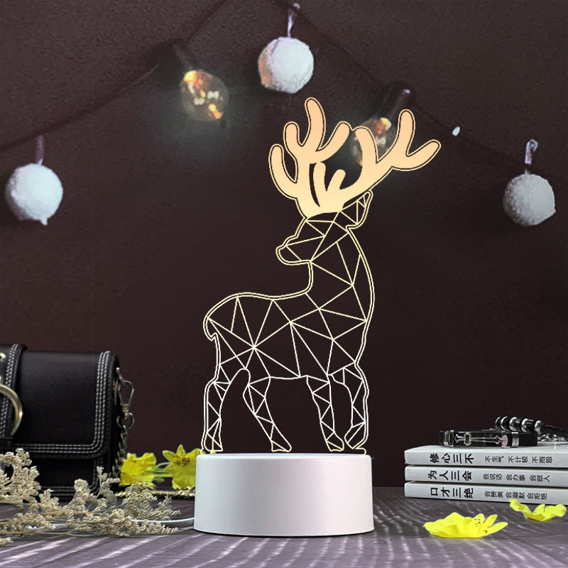 3D Night Light Three-Dimensional Creative Plug-In Cartoon Jellyfish Usb Table Lamp Acrylic Diy Custom Activities Student Gifts