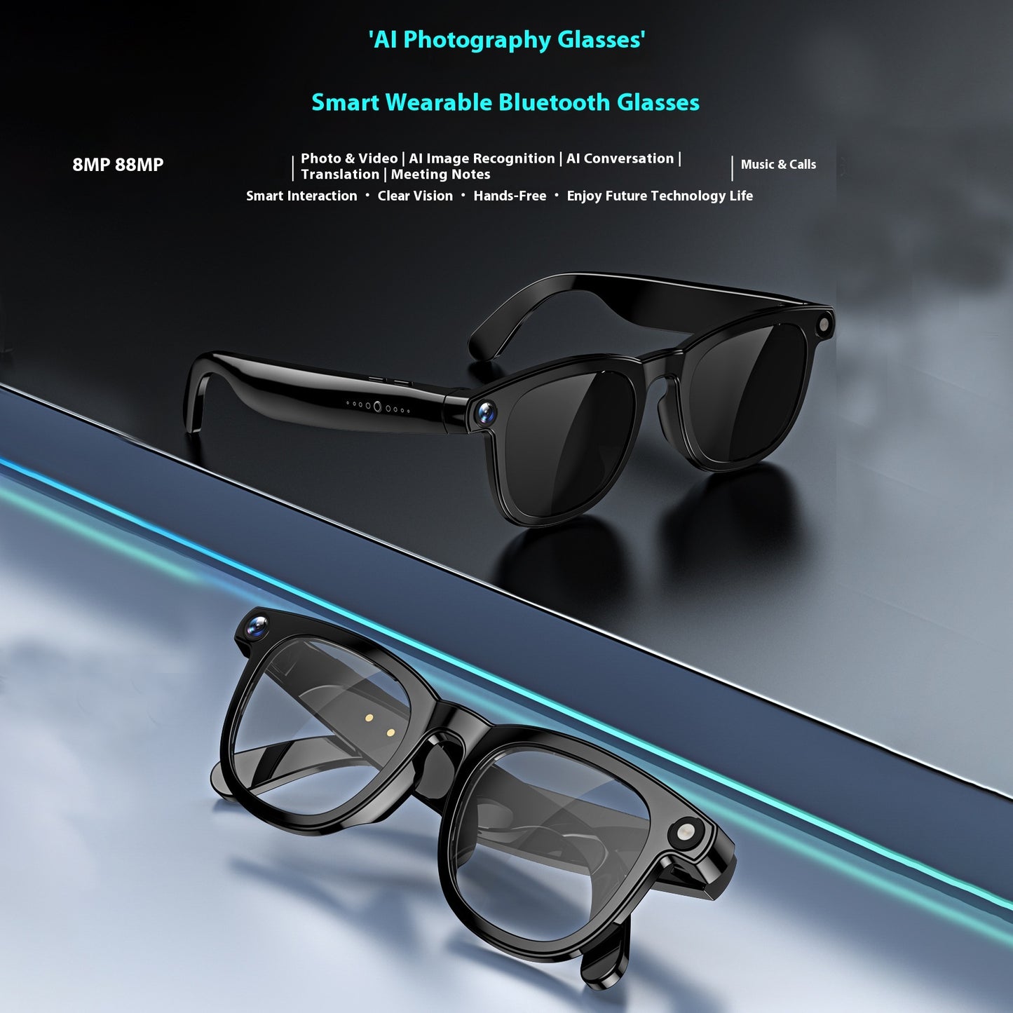 Ai Smart Glasses 800w Double Lens