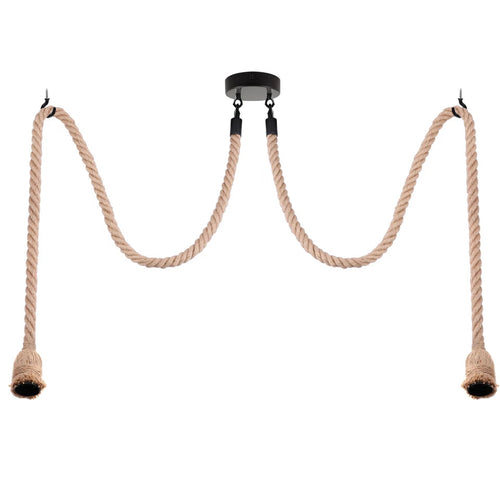 Retro Vintage Hemp Rope Ceiling Light Multi Outlet ~ 3705