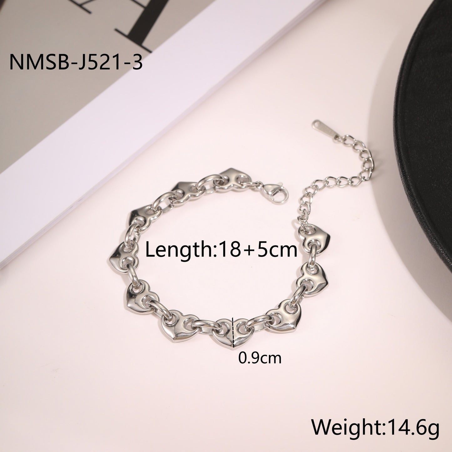 Hollowed-out Heart Bracelet Non-fading Simple Temperament